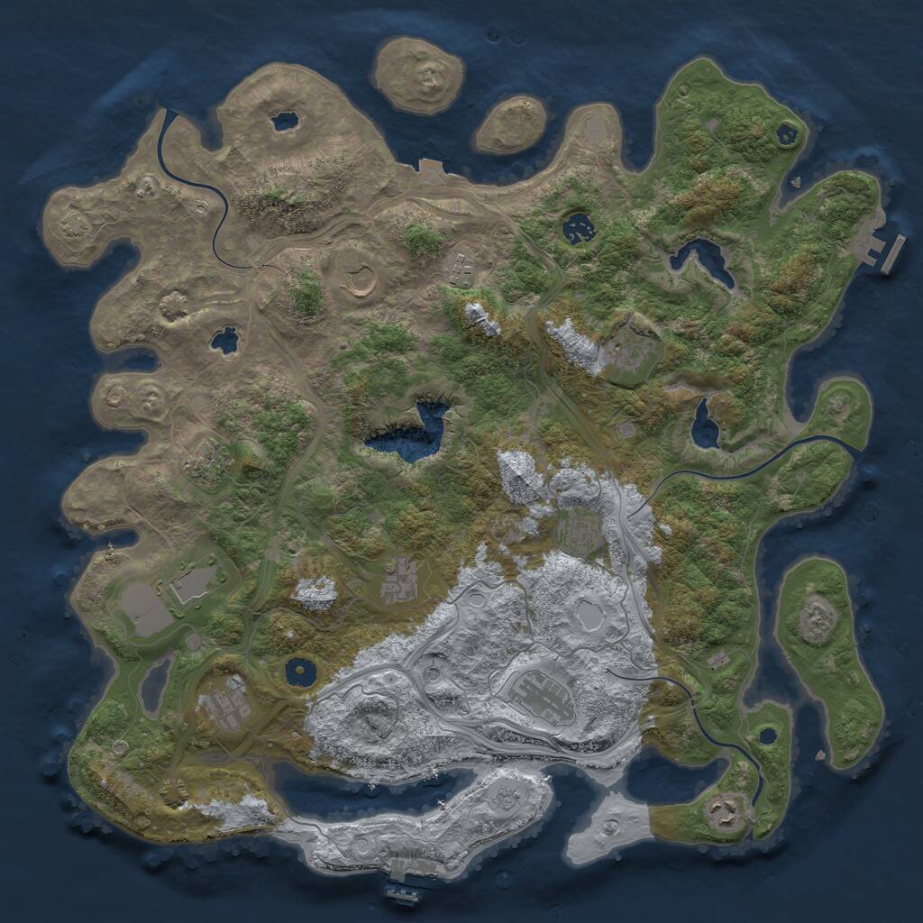 Rust Map: Procedural Map, Size: 4500, Seed: 2137208, 17 Monuments
