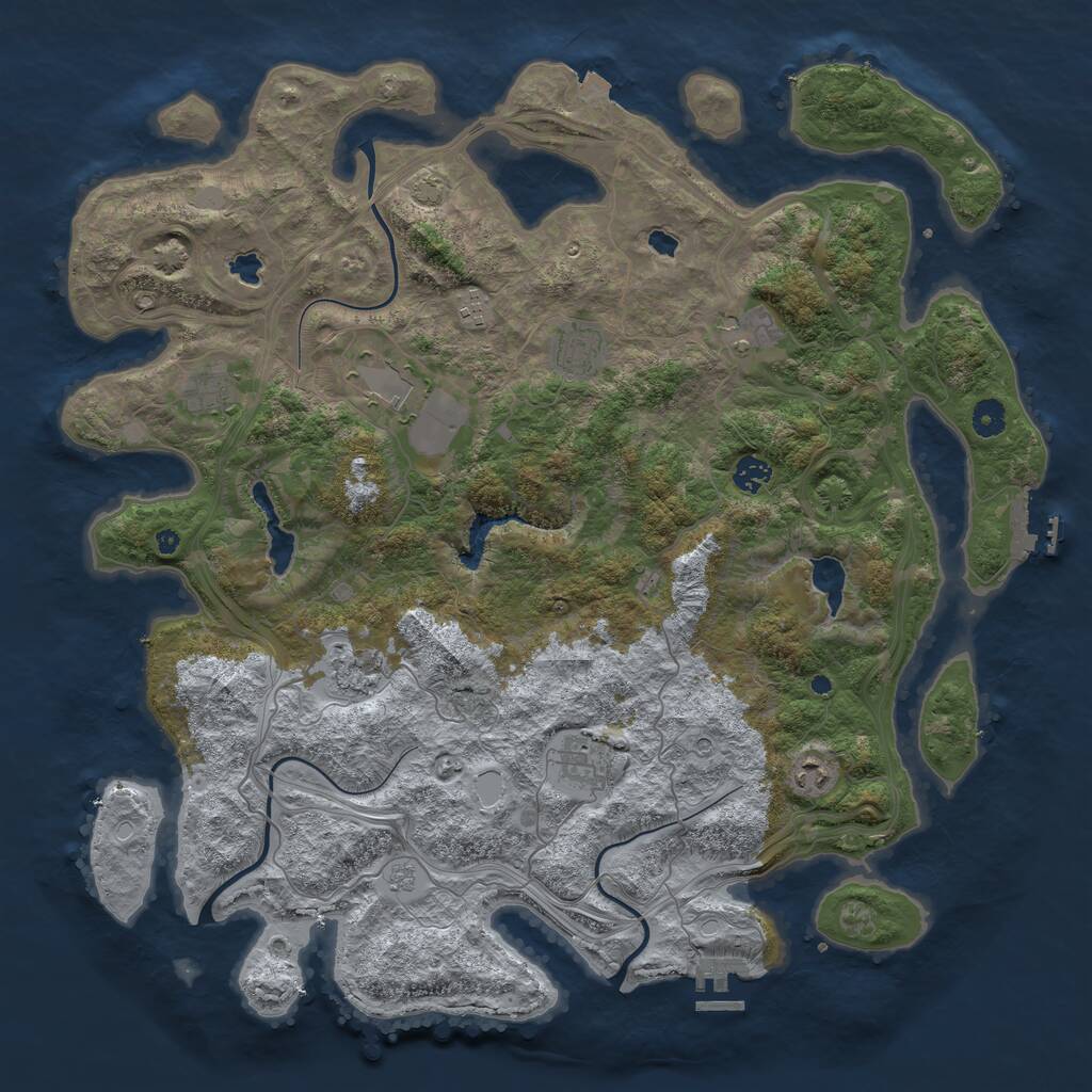 Rust Map: Procedural Map, Size: 4500, Seed: 4115391, 15 Monuments