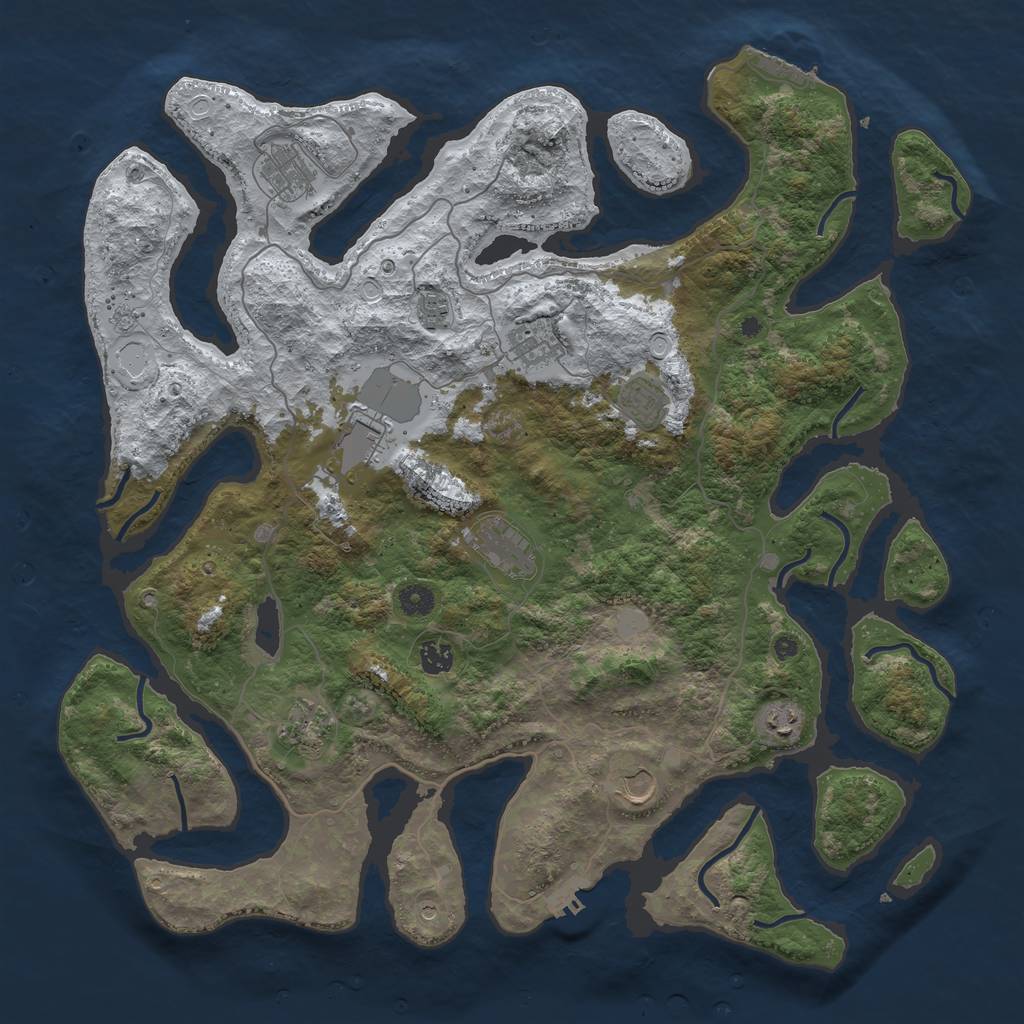 Rust Map: Procedural Map, Size: 4500, Seed: 5140663, 19 Monuments