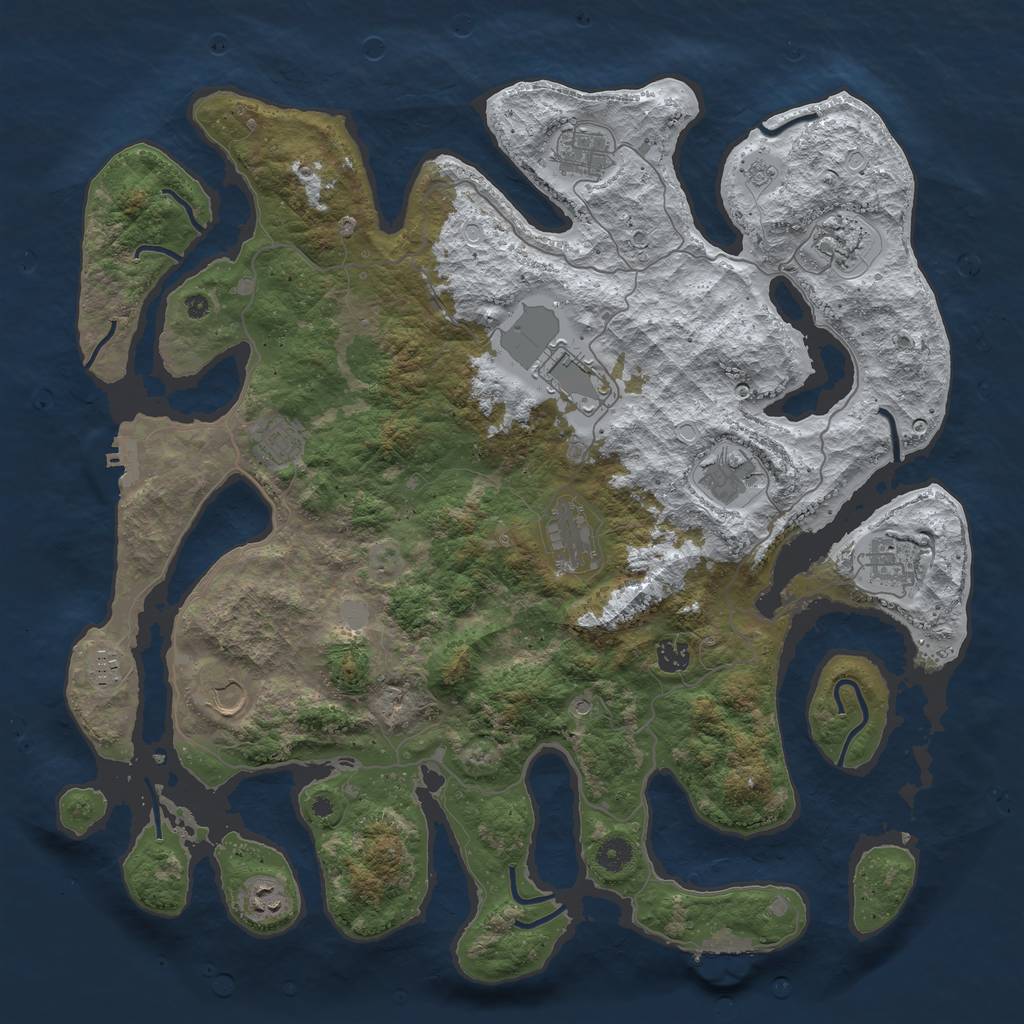 Rust Map: Procedural Map, Size: 4500, Seed: 4987534, 20 Monuments