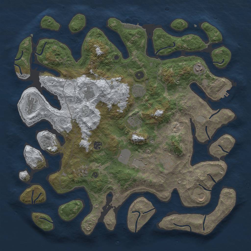 Rust Map: Procedural Map, Size: 4500, Seed: 92750, 20 Monuments