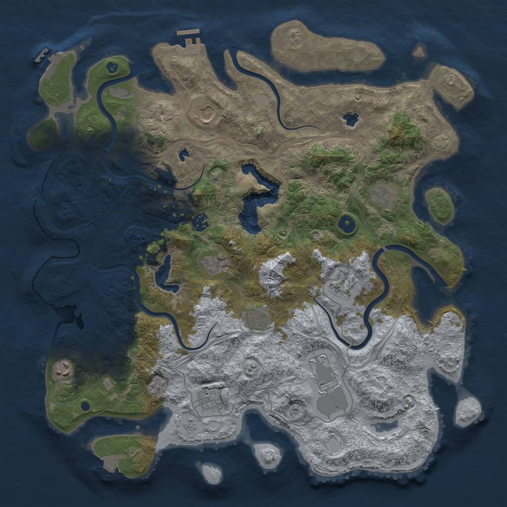 Rust Map: Procedural Map, Size: 4500, Seed: 2395004, 16 Monuments
