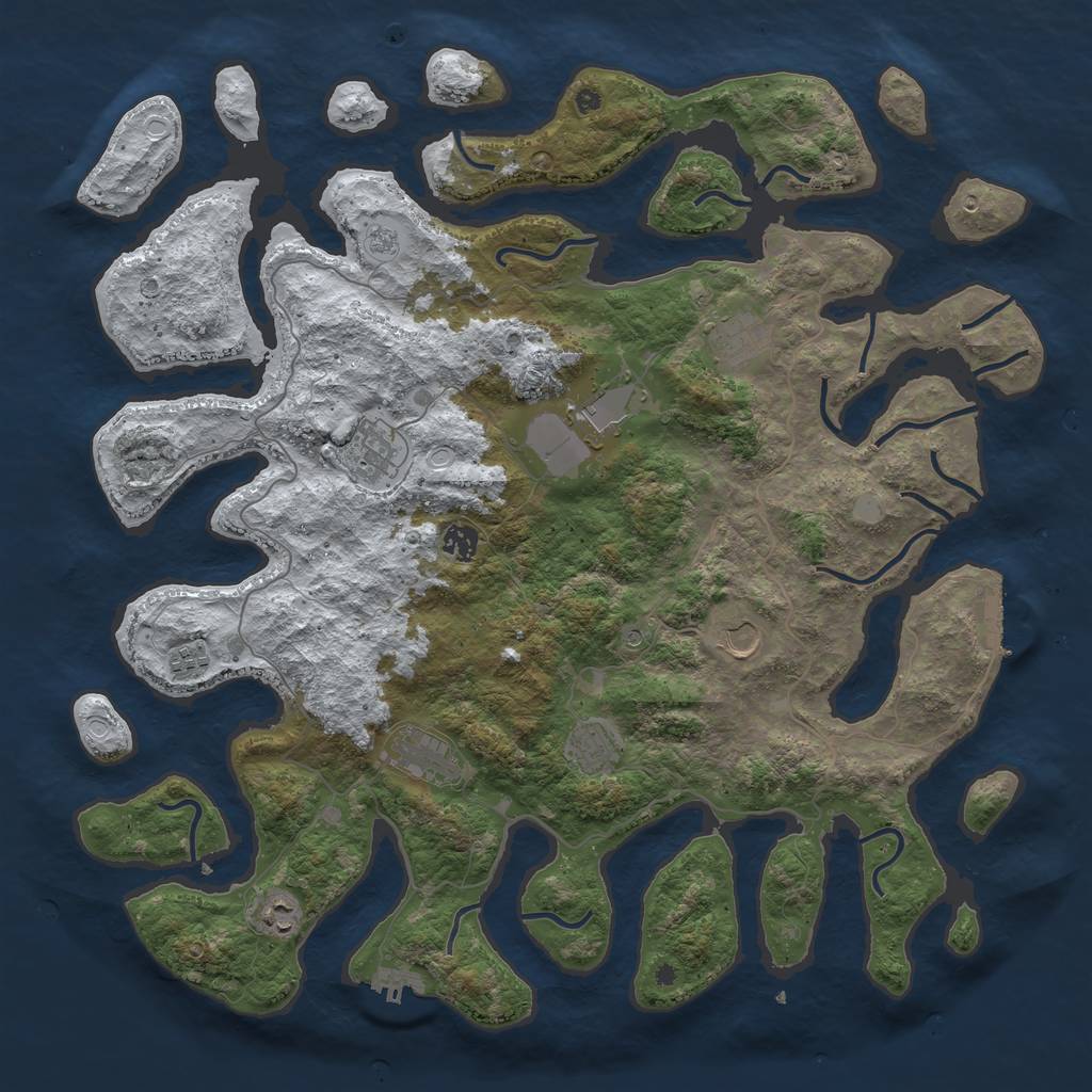 Rust Map: Procedural Map, Size: 4500, Seed: 3018669, 18 Monuments