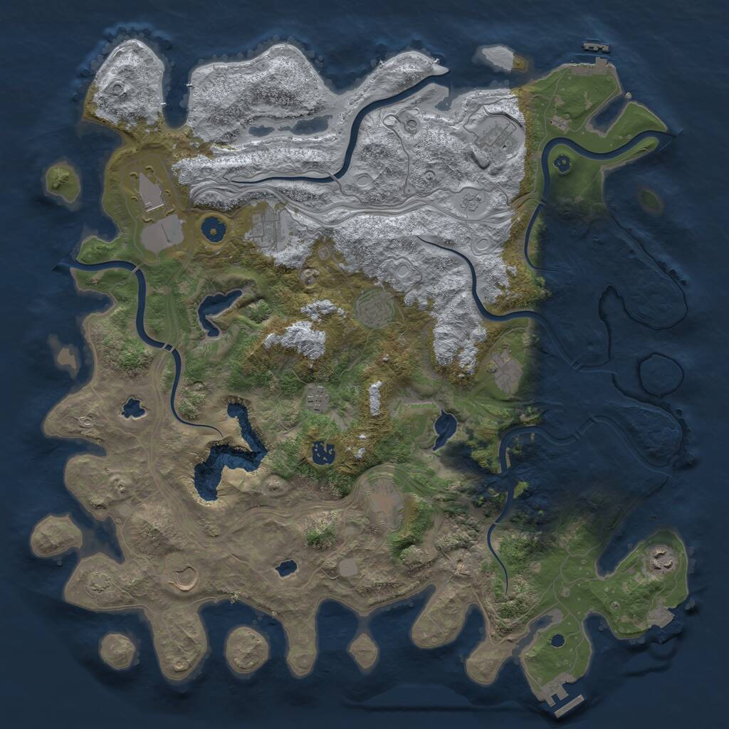 Rust Map: Procedural Map, Size: 4500, Seed: 5183705, 16 Monuments