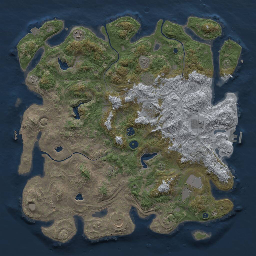 Rust Map: Procedural Map, Size: 4500, Seed: 3304011, 15 Monuments