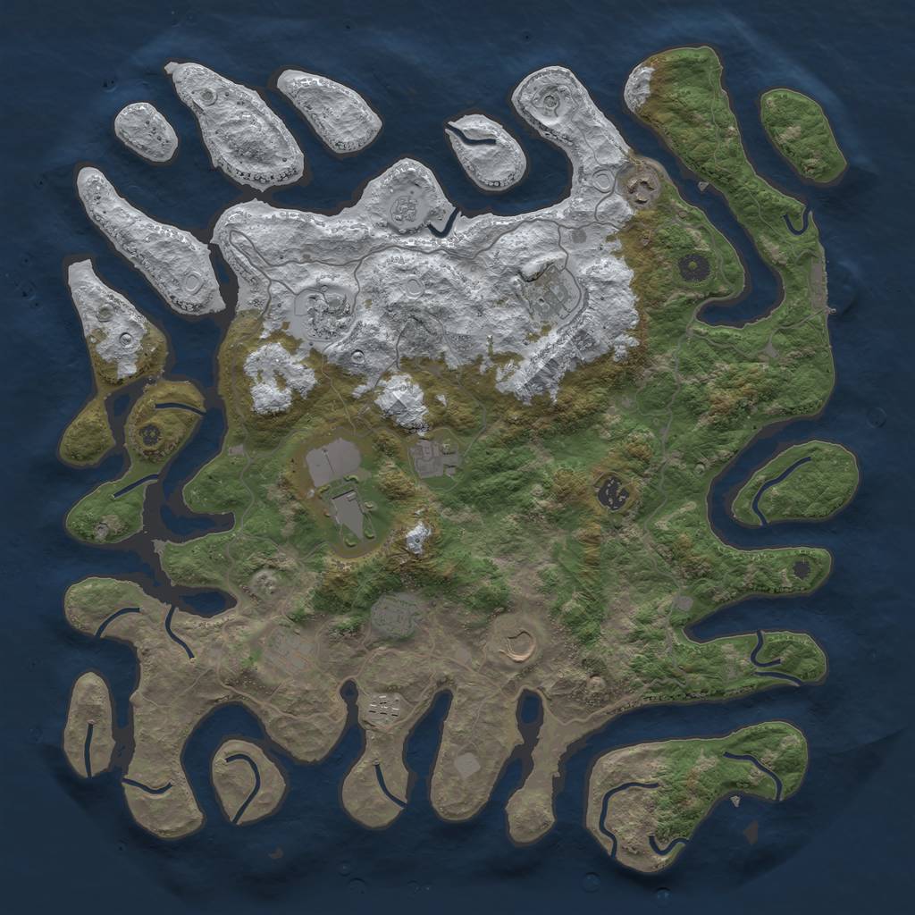 Rust Map: Procedural Map, Size: 4500, Seed: 5963628, 18 Monuments