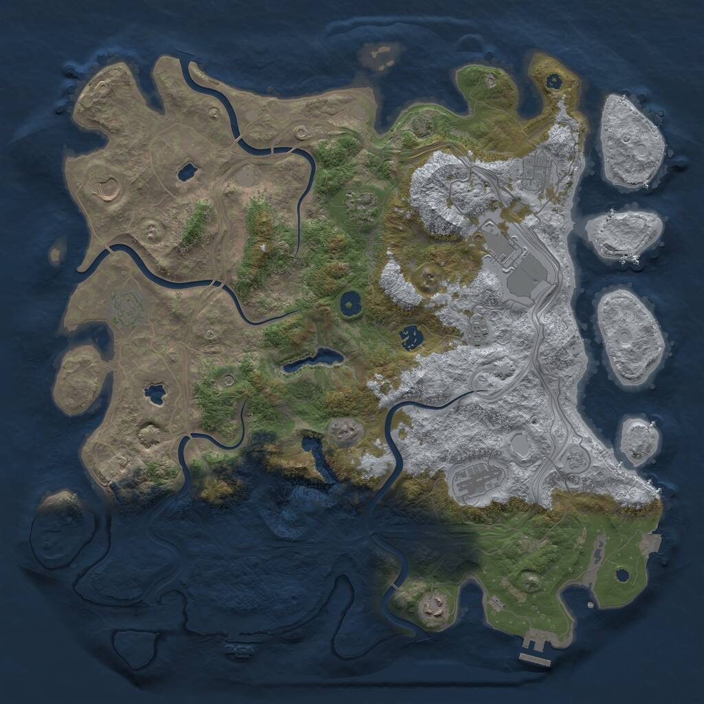Rust Map: Procedural Map, Size: 4500, Seed: 516630, 15 Monuments