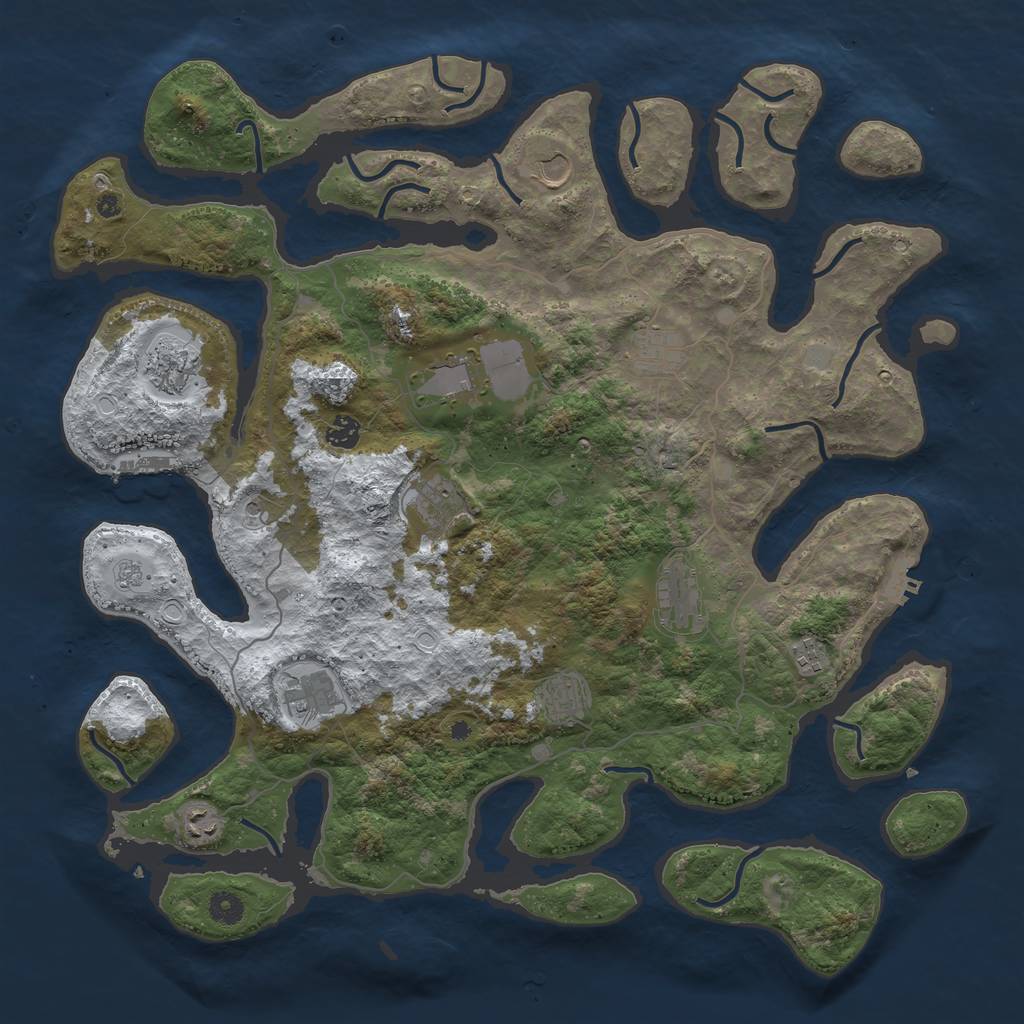 Rust Map: Procedural Map, Size: 4500, Seed: 105681, 20 Monuments