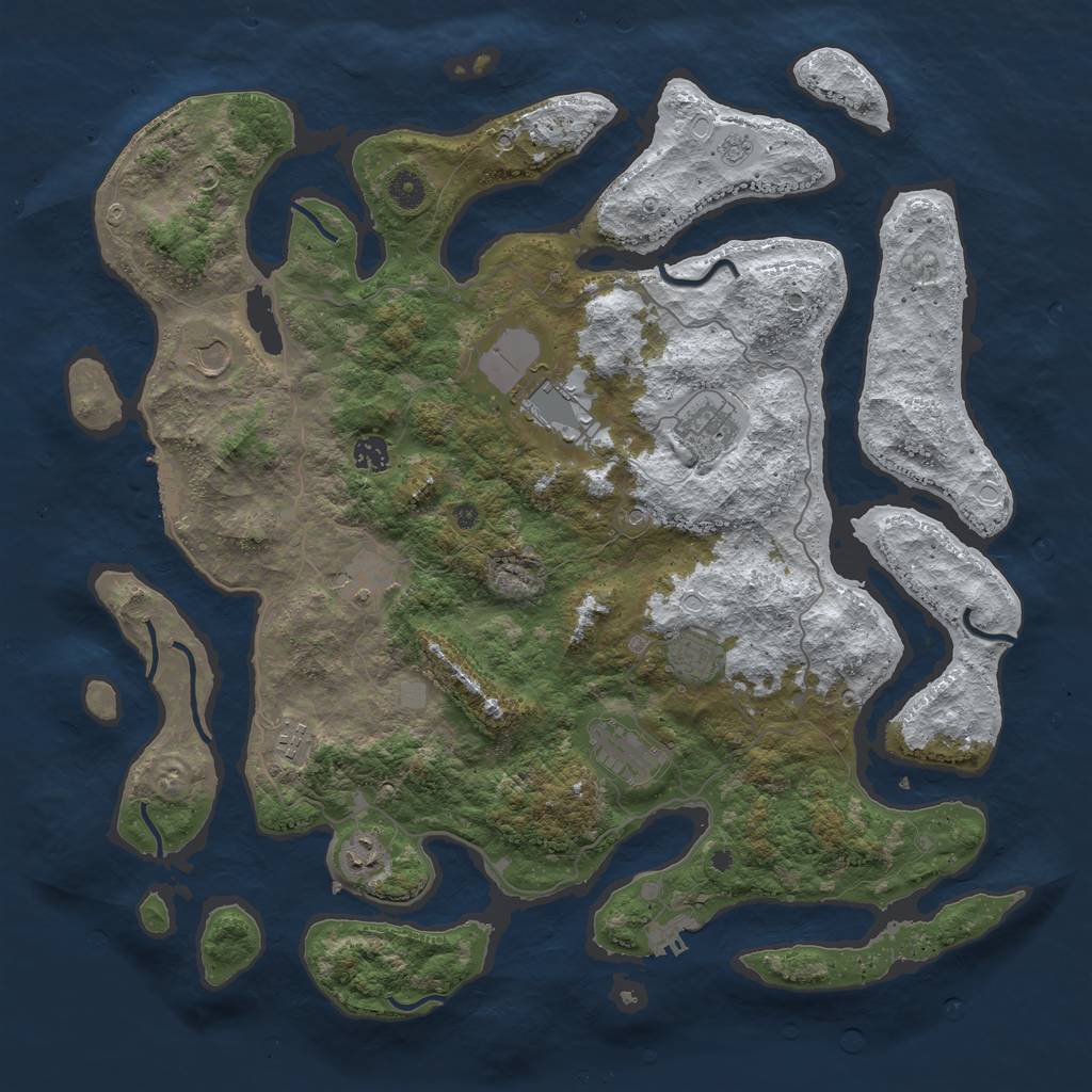 Rust Map: Procedural Map, Size: 4500, Seed: 6008924, 18 Monuments