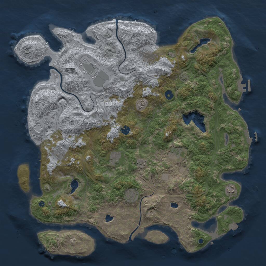 Rust Map: Procedural Map, Size: 4500, Seed: 624105, 15 Monuments