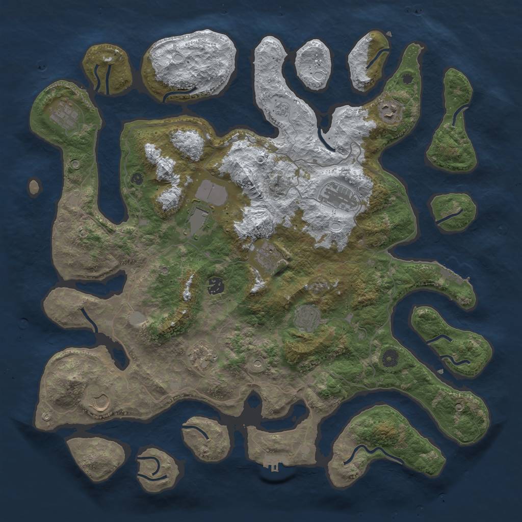 Rust Map: Procedural Map, Size: 4500, Seed: 2502668, 18 Monuments