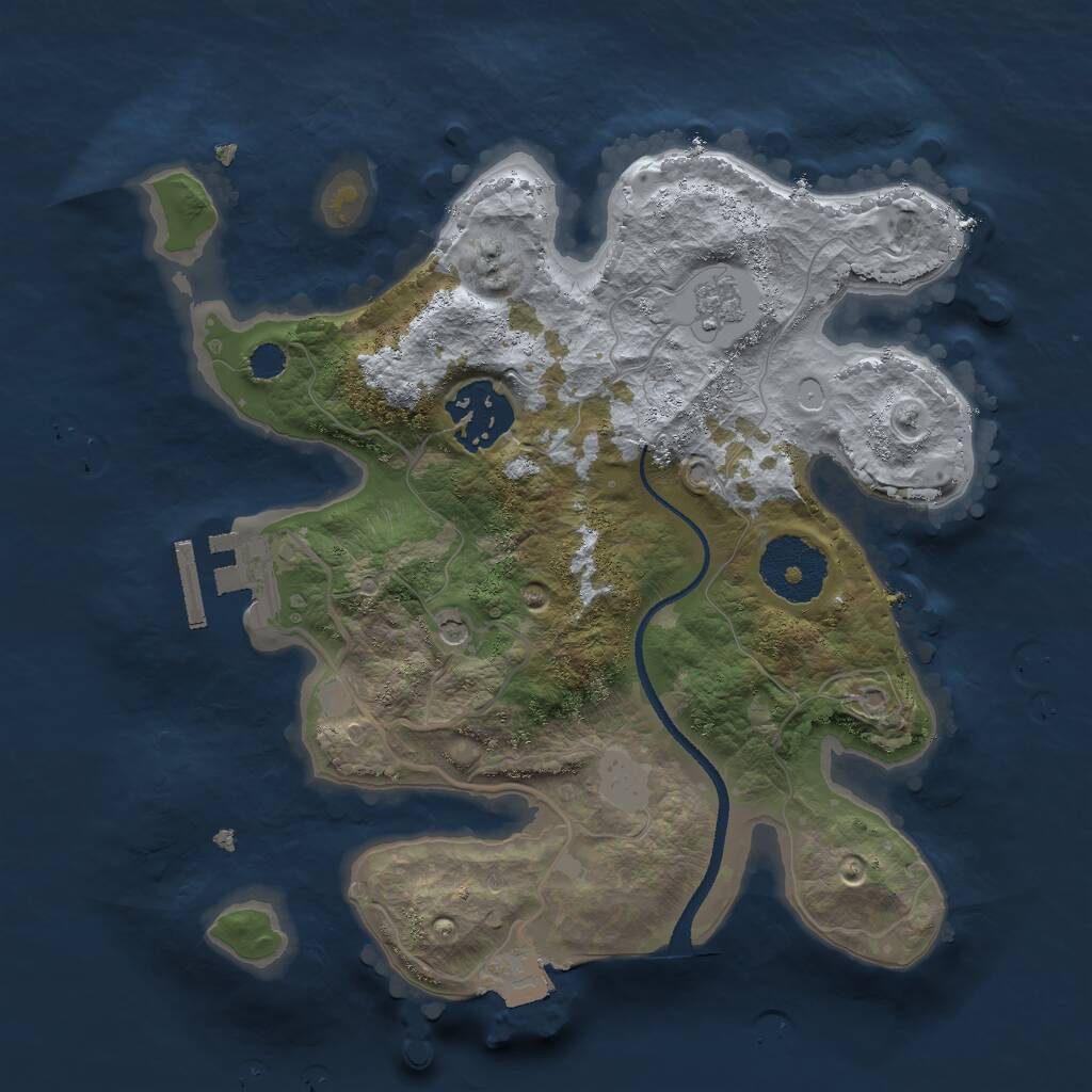 Rust Map: Procedural Map, Size: 2500, Seed: 1630988772, 5 Monuments