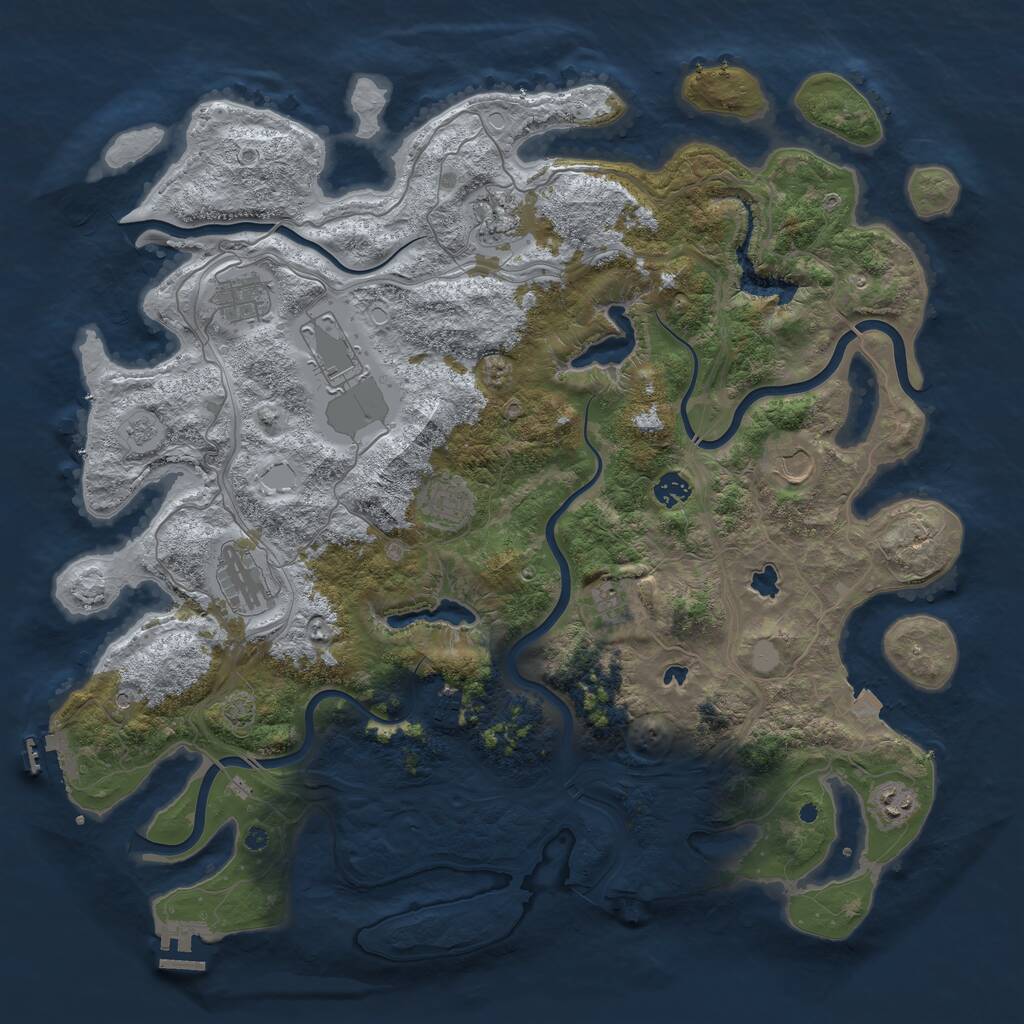 Rust Map: Procedural Map, Size: 4500, Seed: 5459017, 16 Monuments