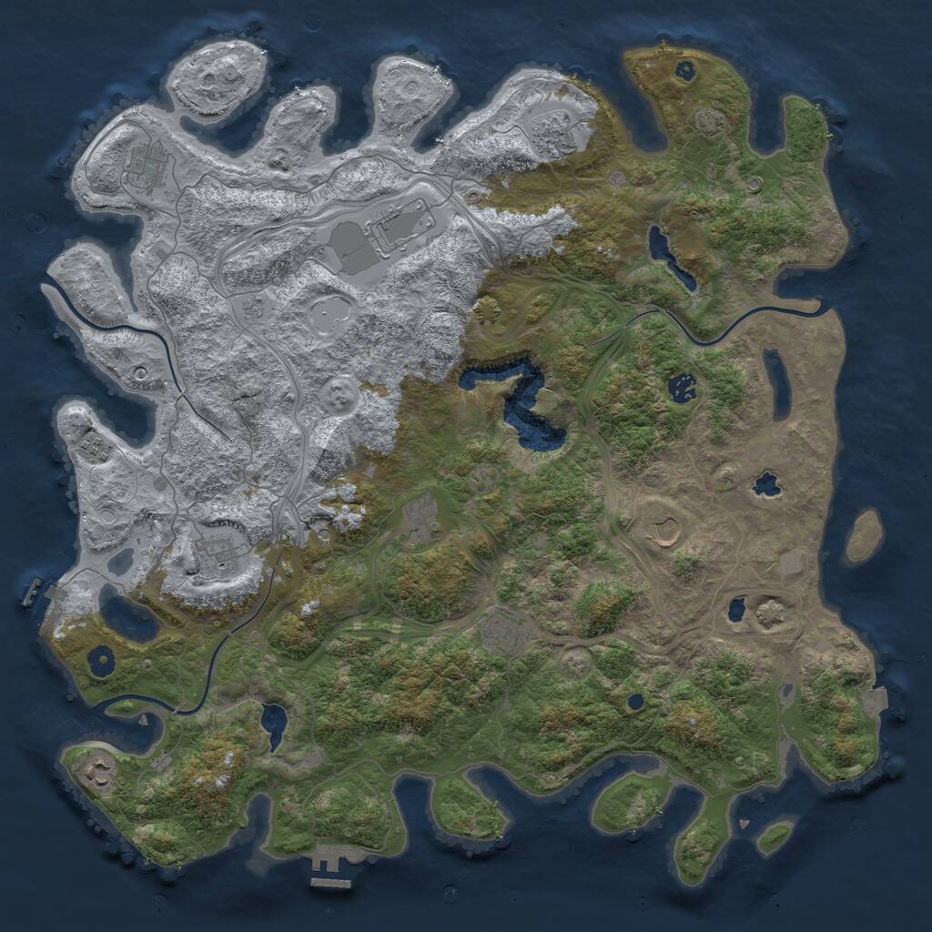 Rust Map: Procedural Map, Size: 4750, Seed: 17, 16 Monuments