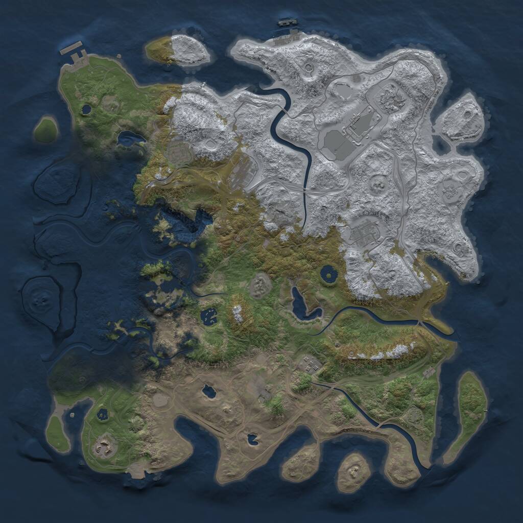 Rust Map: Procedural Map, Size: 4500, Seed: 4526411, 16 Monuments