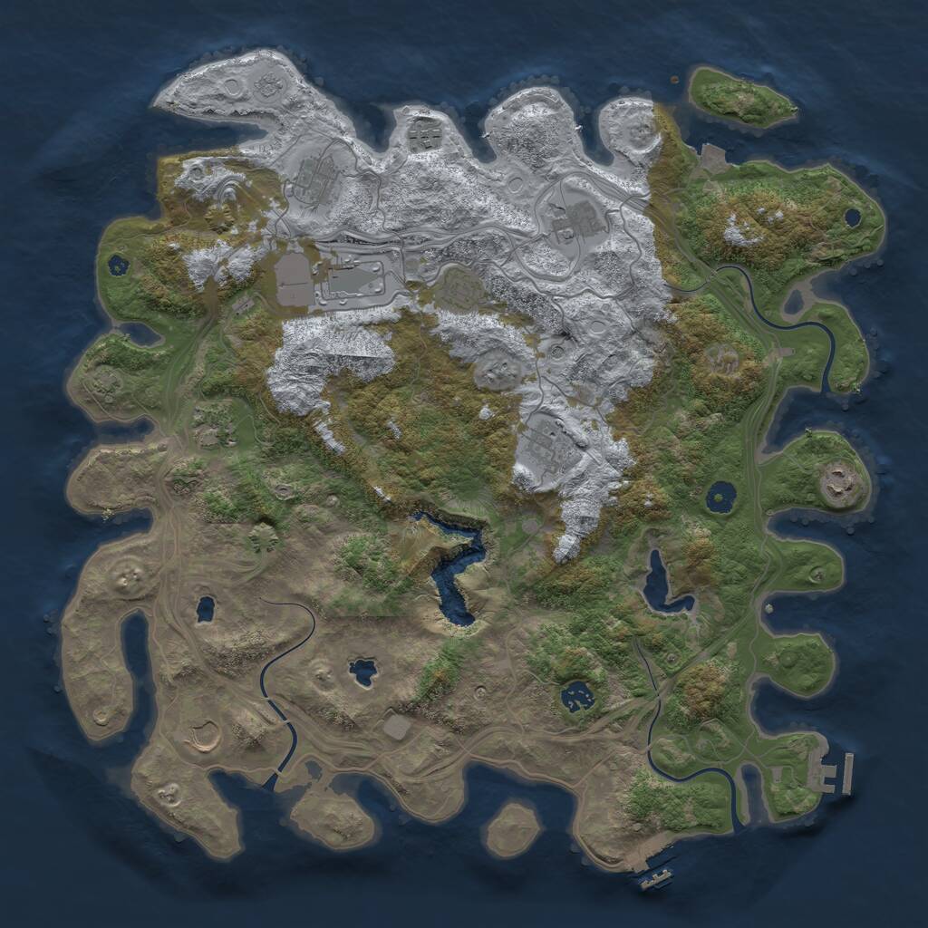 Rust Map: Procedural Map, Size: 4500, Seed: 1690145, 16 Monuments