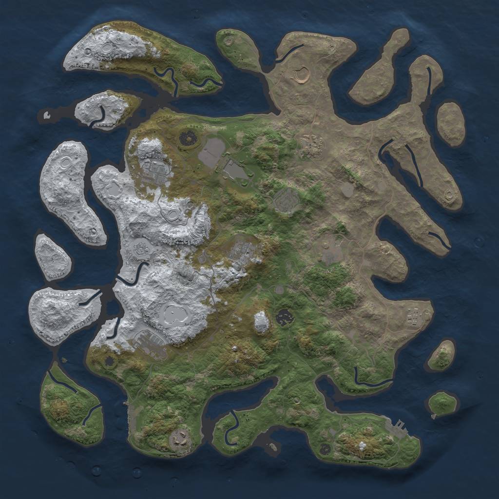 Rust Map: Procedural Map, Size: 4500, Seed: 1365343, 20 Monuments