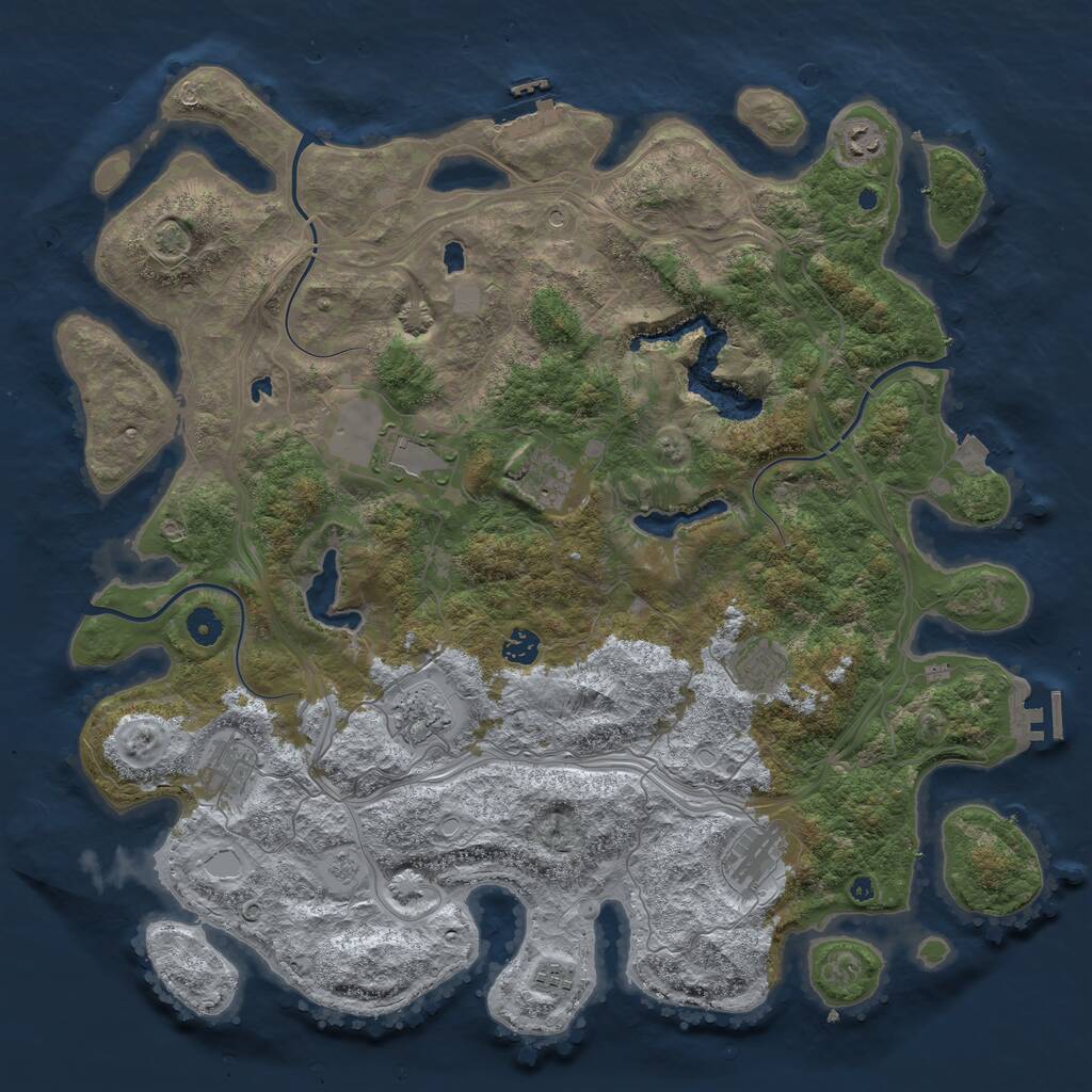 Rust Map: Procedural Map, Size: 4500, Seed: 323759, 15 Monuments