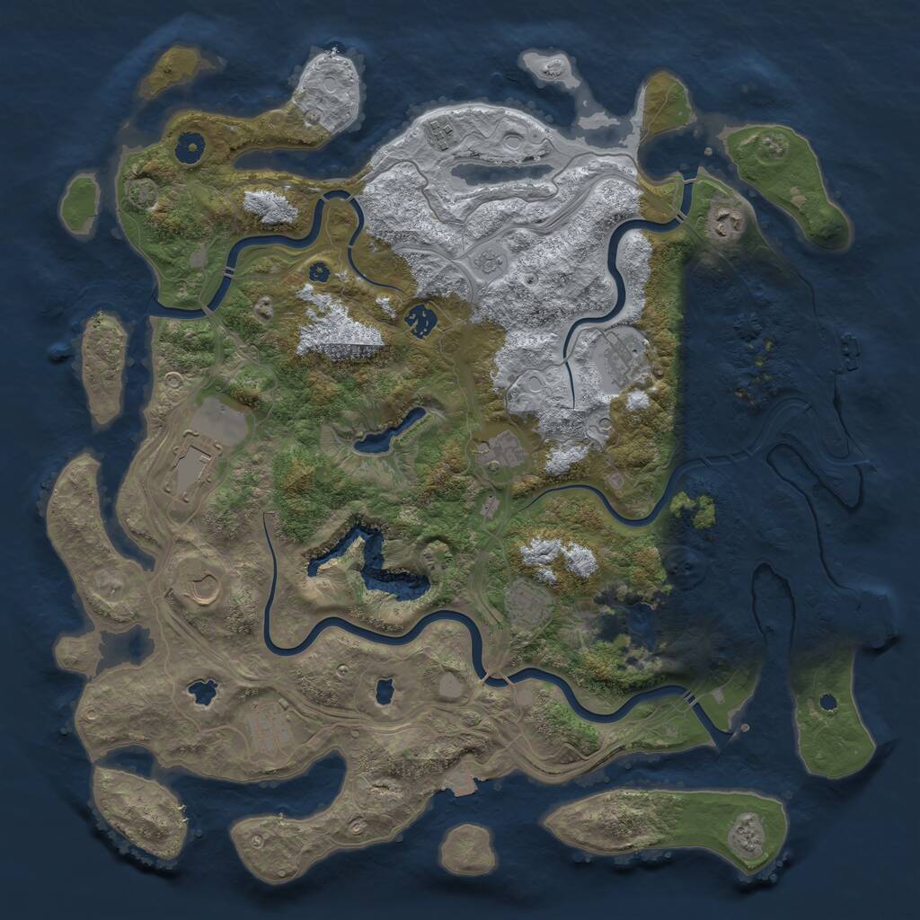 Rust Map: Procedural Map, Size: 4500, Seed: 181945, 15 Monuments