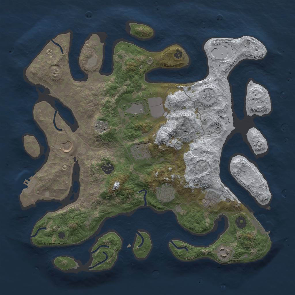 Rust Map: Procedural Map, Size: 3750, Seed: 194648, 17 Monuments