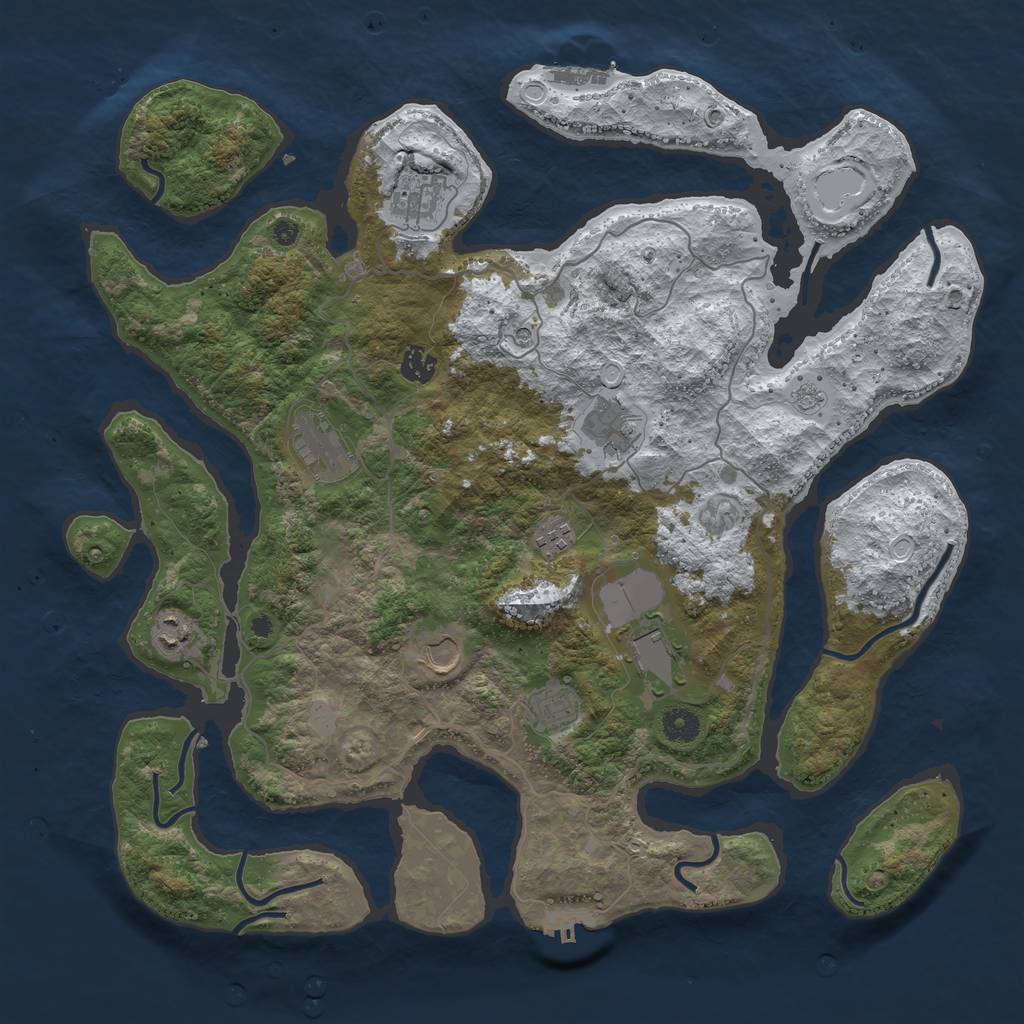 Rust Map: Procedural Map, Size: 4250, Seed: 1016113545, 18 Monuments