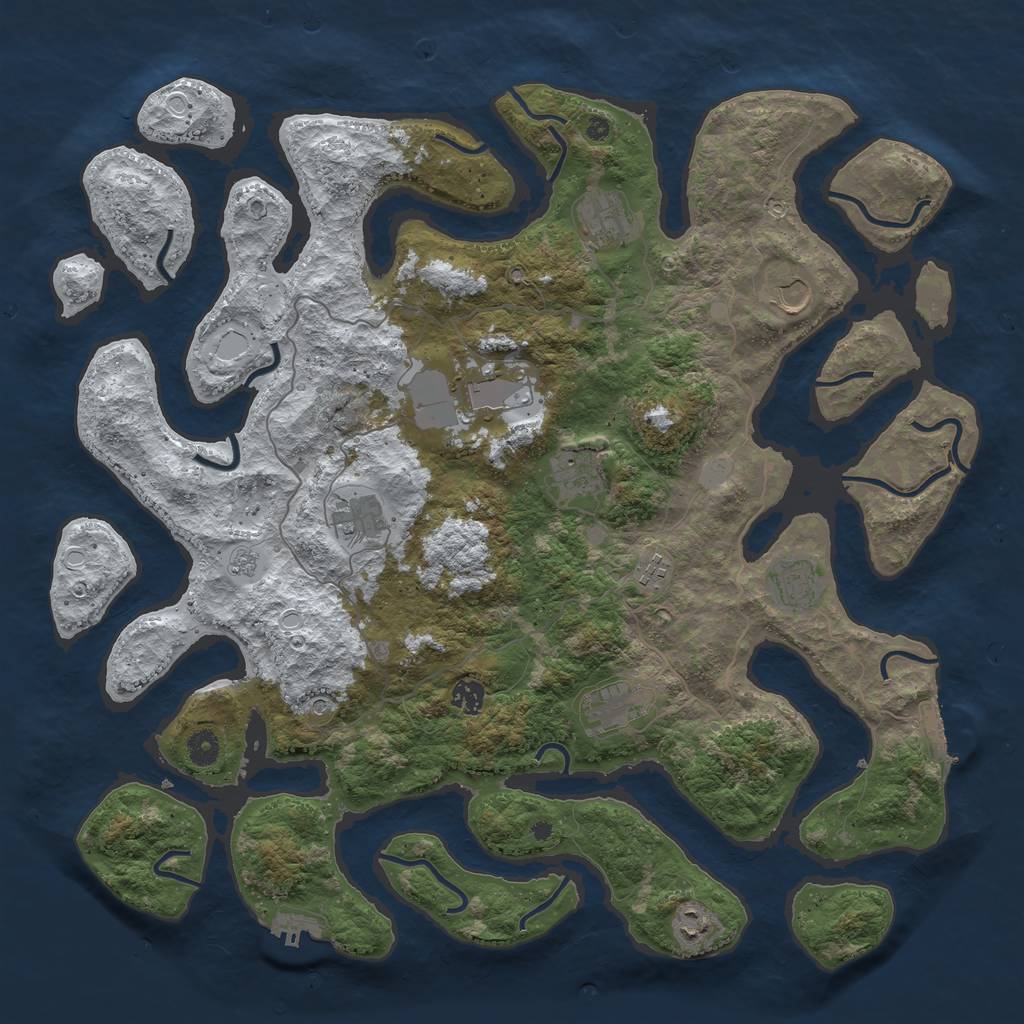 Rust Map: Procedural Map, Size: 4500, Seed: 3946020, 19 Monuments