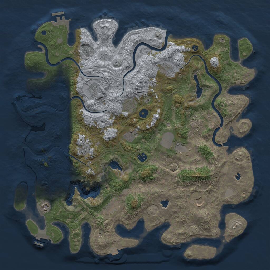 Rust Map: Procedural Map, Size: 4500, Seed: 4446583, 17 Monuments