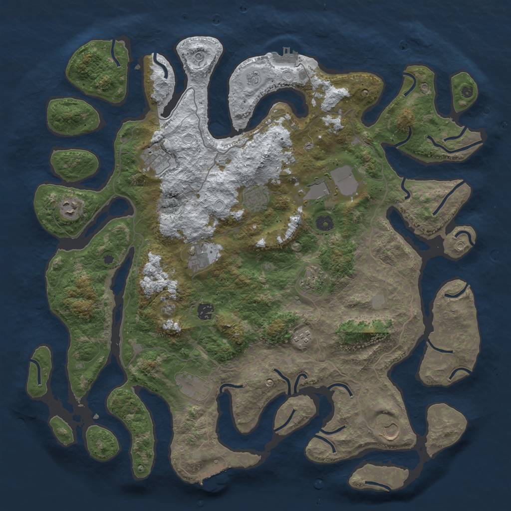 Rust Map: Procedural Map, Size: 4500, Seed: 4446583, 19 Monuments