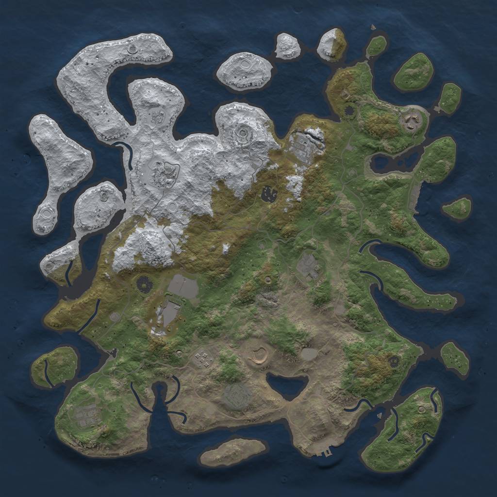 Rust Map: Procedural Map, Size: 4500, Seed: 5980290, 19 Monuments