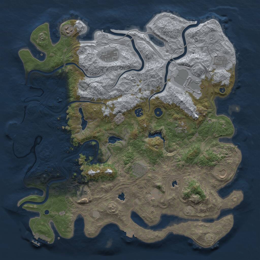 Rust Map: Procedural Map, Size: 4500, Seed: 5538676, 17 Monuments