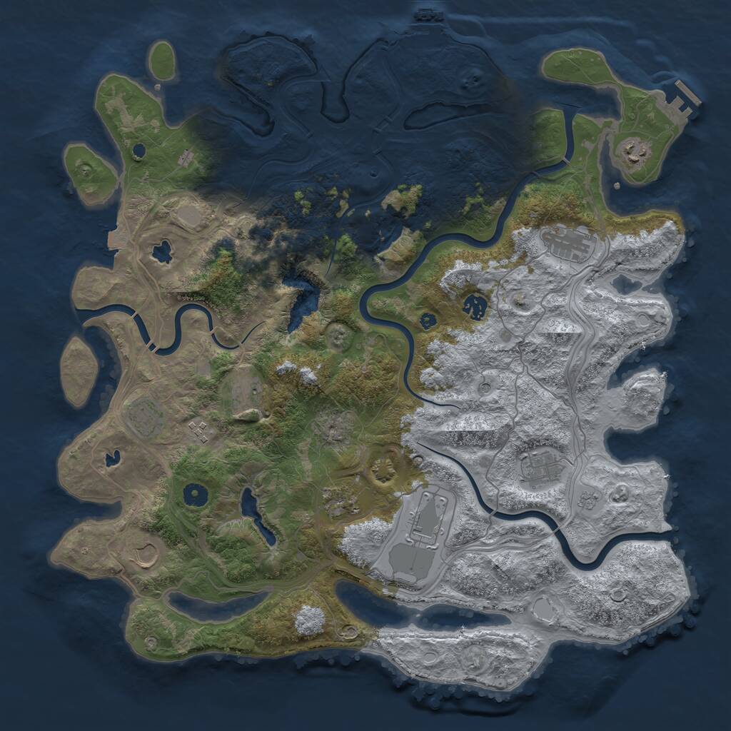 Rust Map: Procedural Map, Size: 4500, Seed: 191834, 16 Monuments