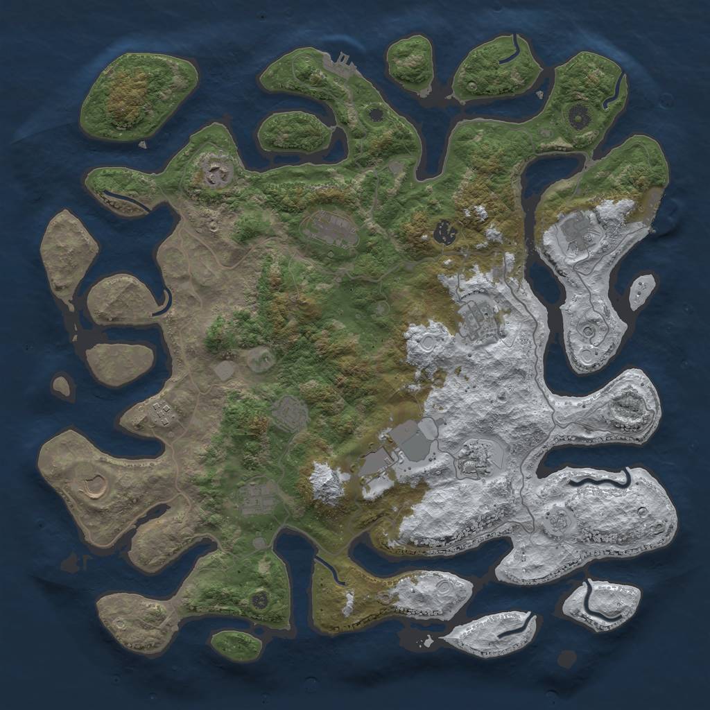 Rust Map: Procedural Map, Size: 4500, Seed: 5693460, 20 Monuments