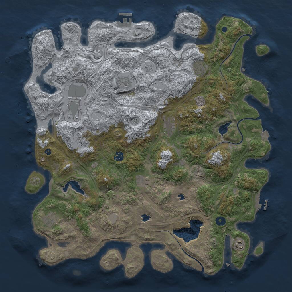 Rust Map: Procedural Map, Size: 4500, Seed: 3240203, 16 Monuments