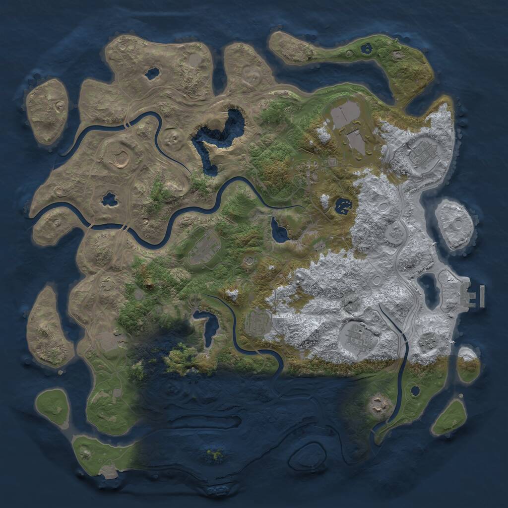 Rust Map: Procedural Map, Size: 4500, Seed: 6352537, 17 Monuments