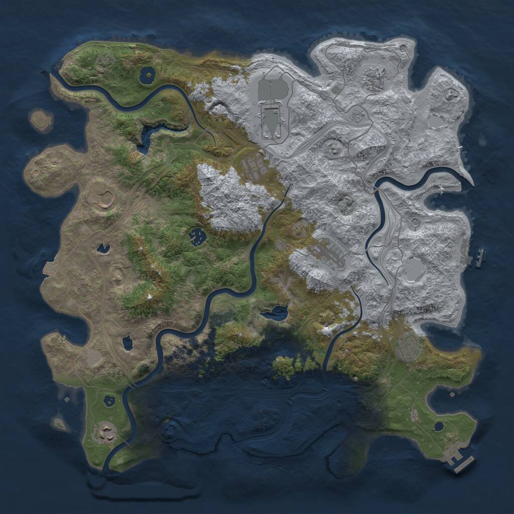 Rust Map: Procedural Map, Size: 4500, Seed: 2785214, 15 Monuments