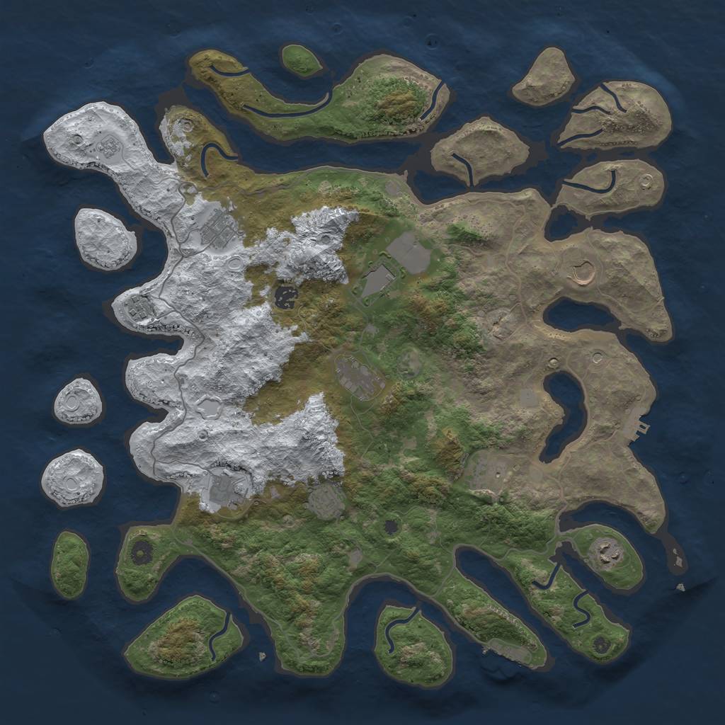 Rust Map: Procedural Map, Size: 4500, Seed: 3879403, 19 Monuments