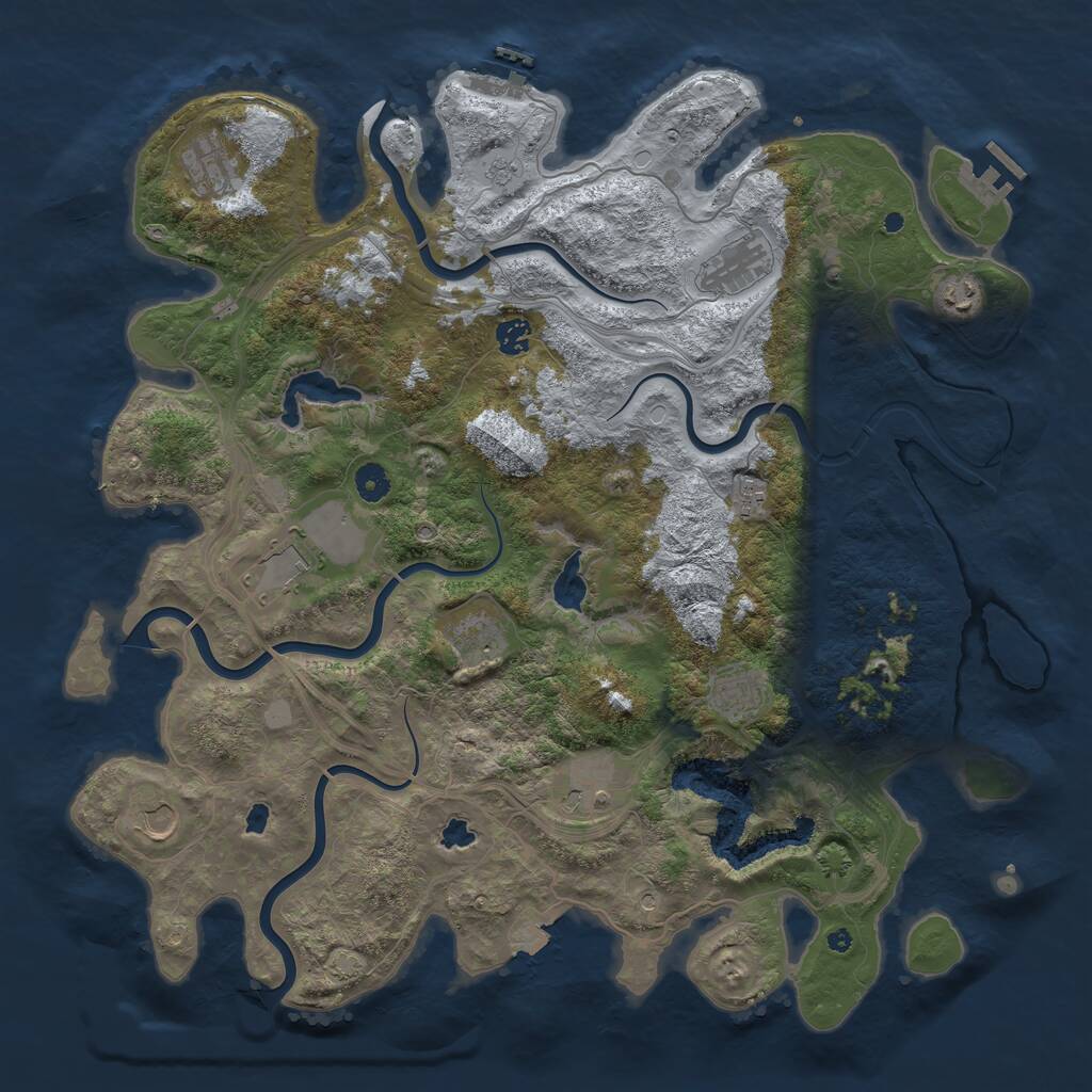 Rust Map: Procedural Map, Size: 4500, Seed: 1541503, 16 Monuments