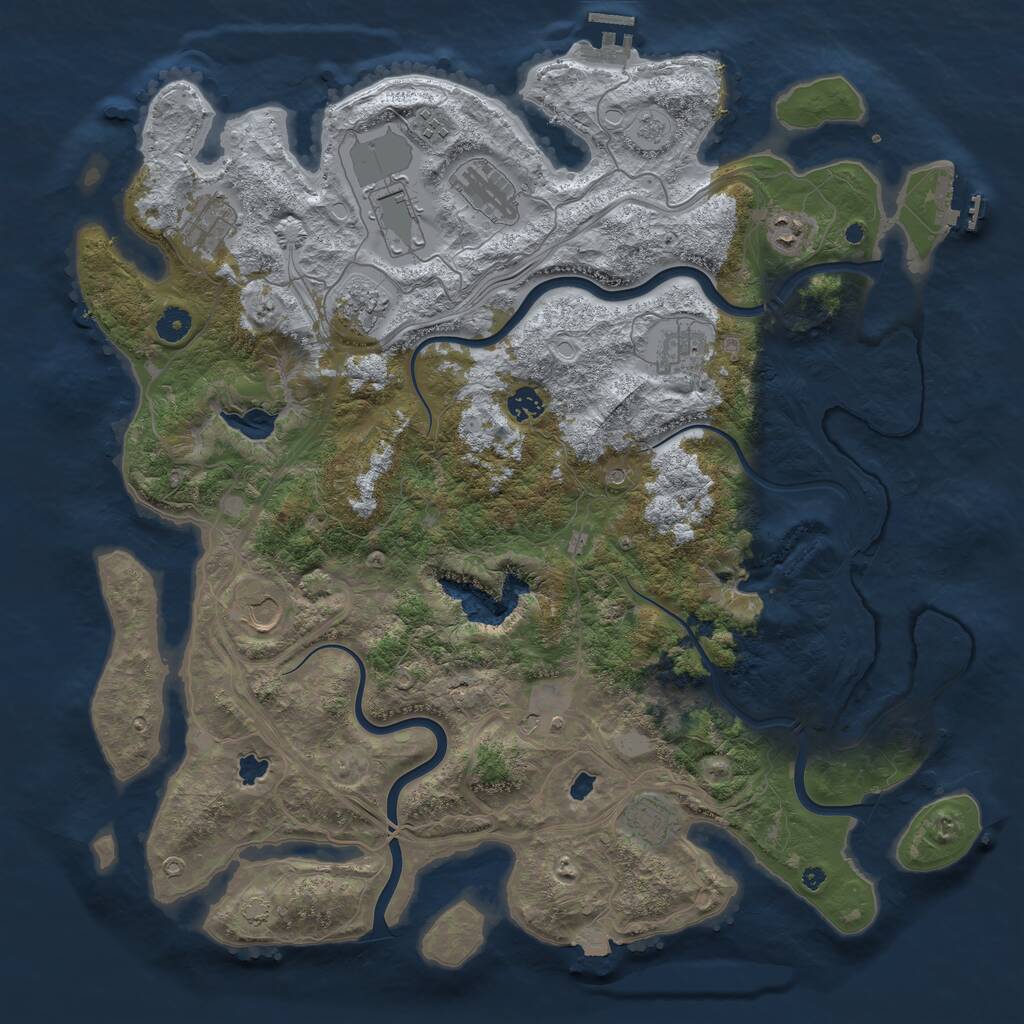 Rust Map: Procedural Map, Size: 4500, Seed: 492458, 17 Monuments