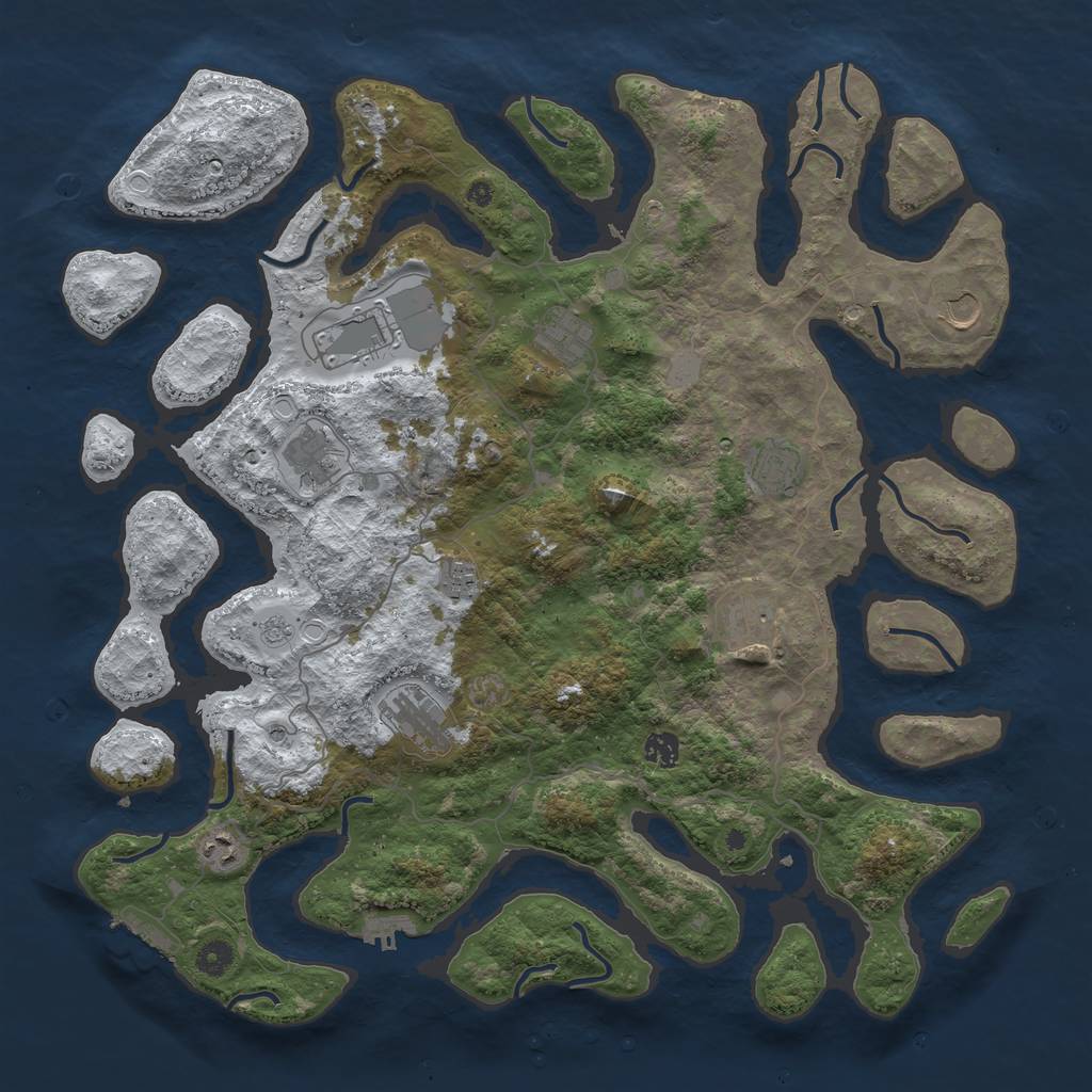 Rust Map: Procedural Map, Size: 4500, Seed: 3179289, 19 Monuments