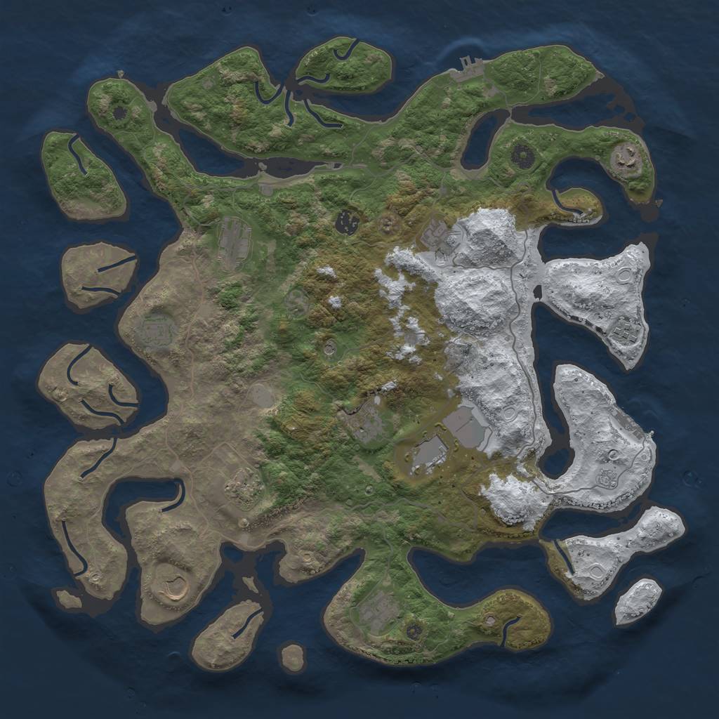 Rust Map: Procedural Map, Size: 4500, Seed: 5578077, 20 Monuments