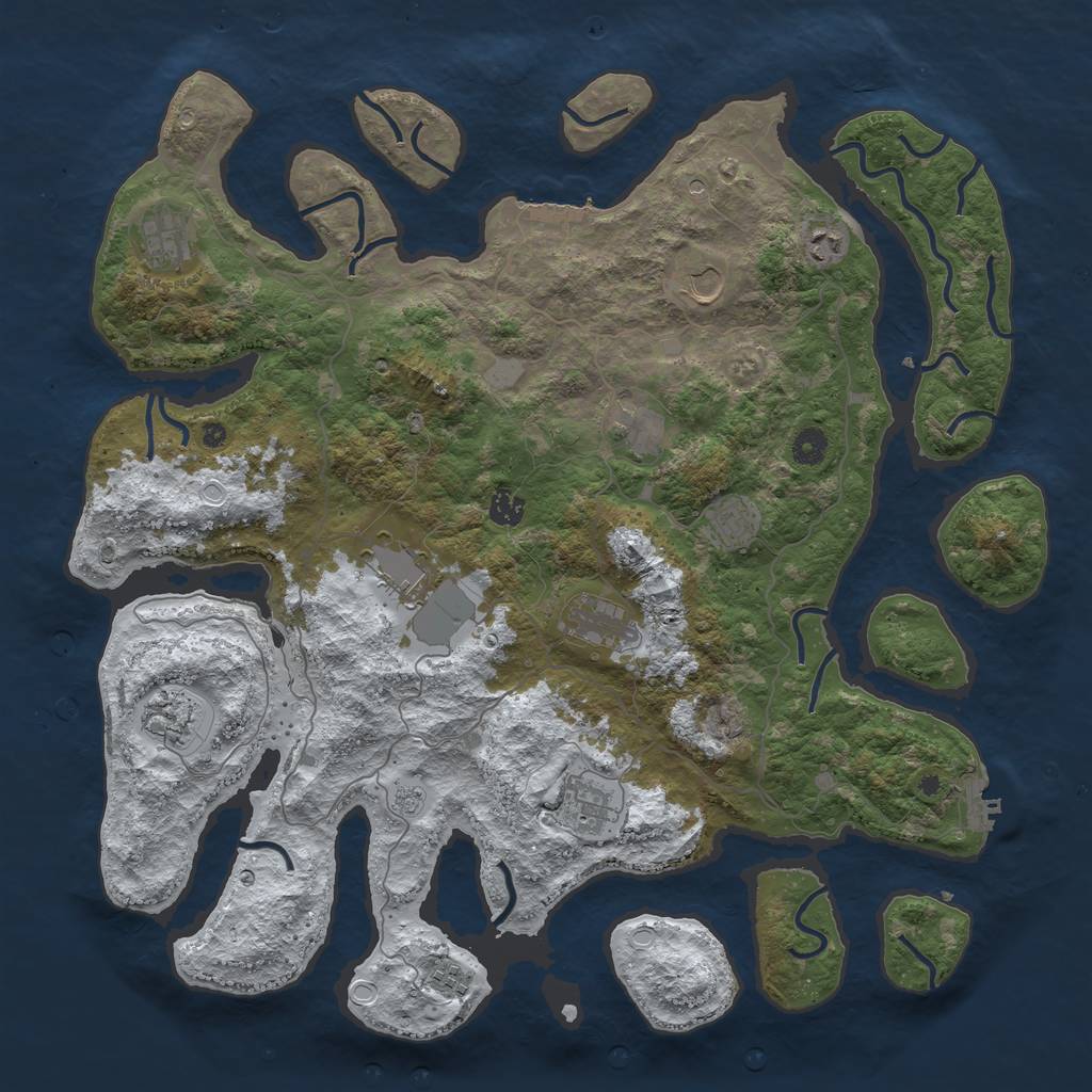 Rust Map: Procedural Map, Size: 4500, Seed: 3432069, 20 Monuments