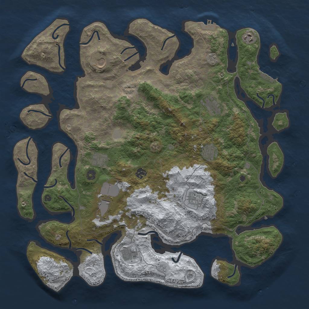 Rust Map: Procedural Map, Size: 4500, Seed: 4762853, 19 Monuments