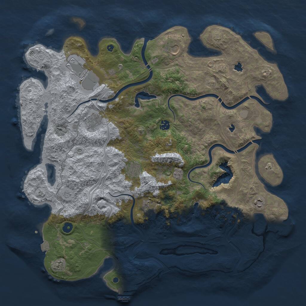 Rust Map: Procedural Map, Size: 4500, Seed: 6117203, 14 Monuments