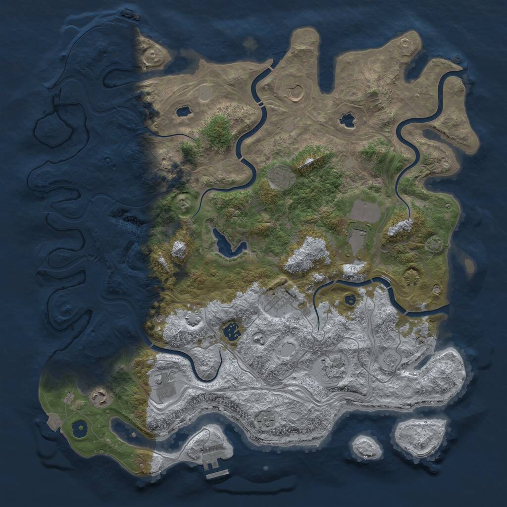 Rust Map: Procedural Map, Size: 4500, Seed: 3748308, 15 Monuments