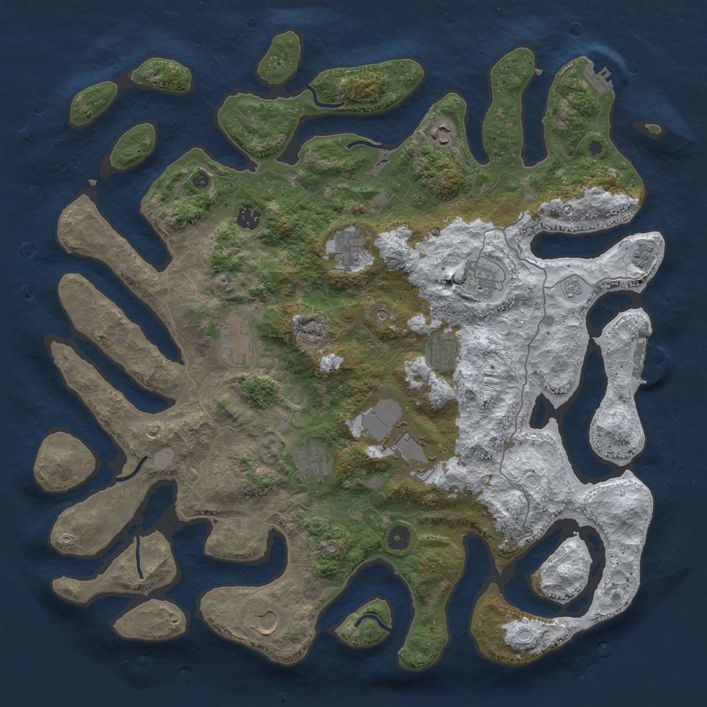 Rust Map: Procedural Map, Size: 4500, Seed: 6155494, 19 Monuments