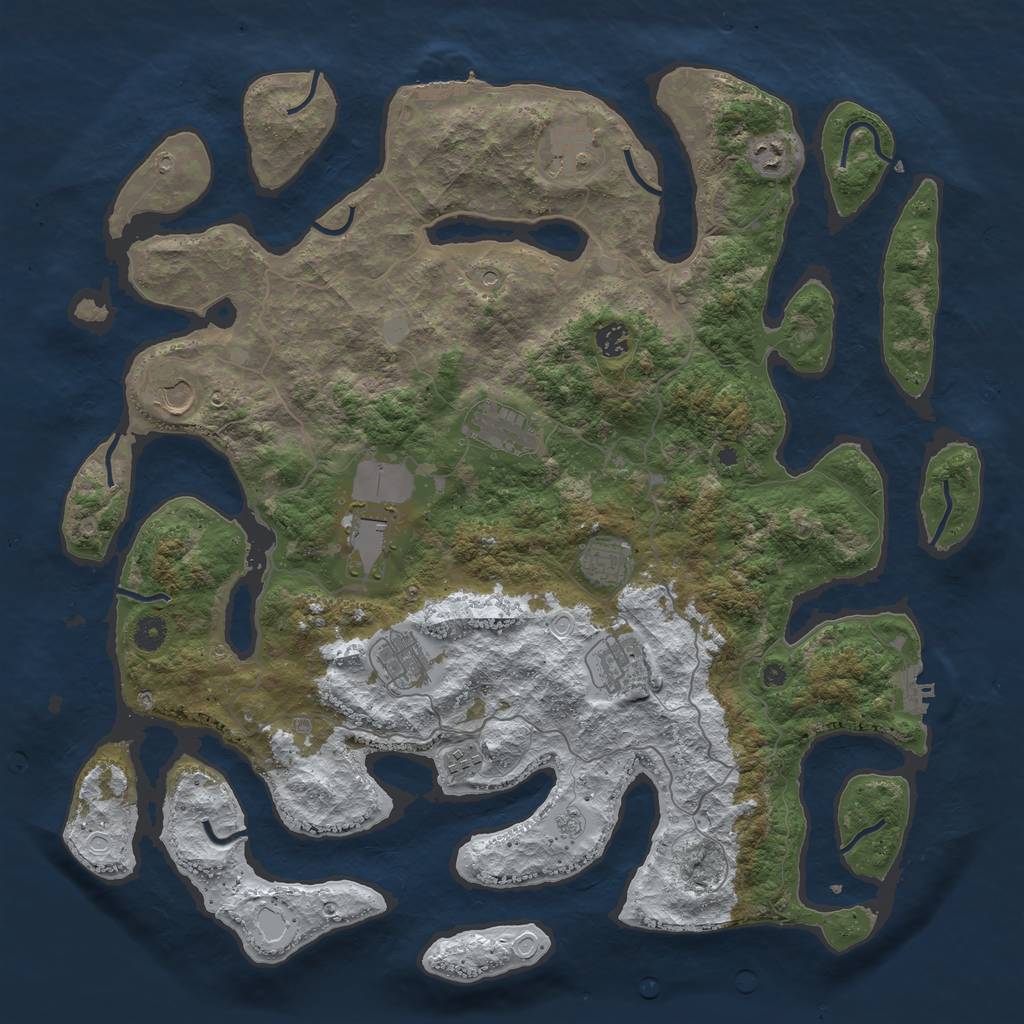 Rust Map: Procedural Map, Size: 4500, Seed: 1936939, 19 Monuments