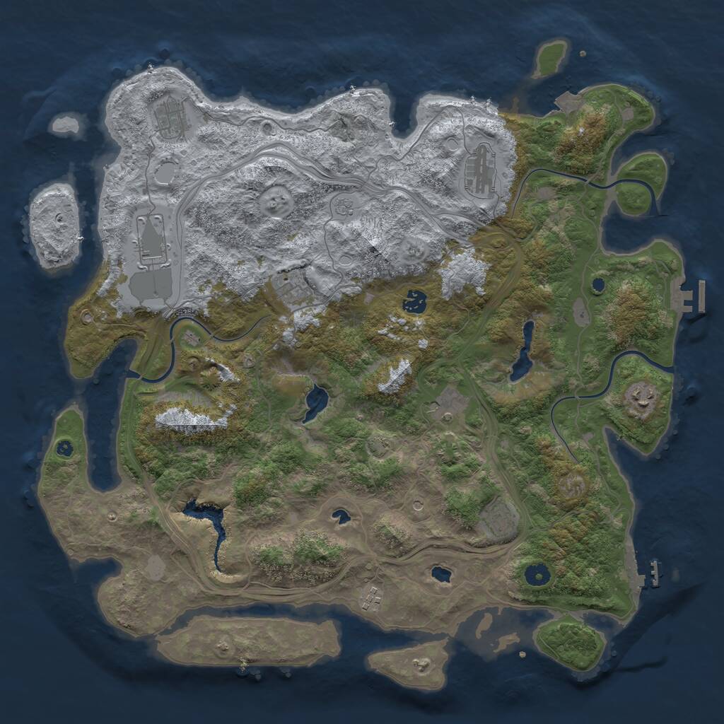 Rust Map: Procedural Map, Size: 4500, Seed: 4937367, 15 Monuments
