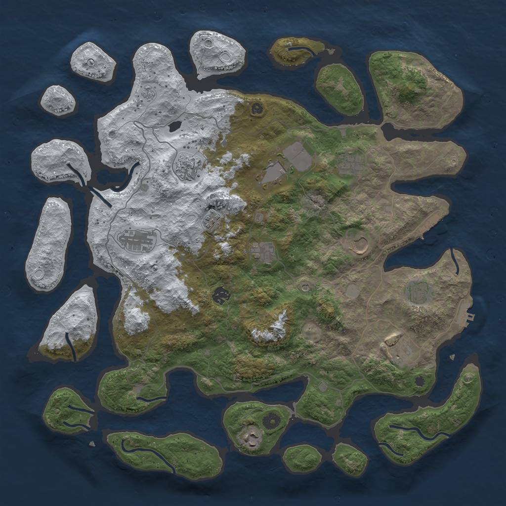 Rust Map: Procedural Map, Size: 4500, Seed: 2826795, 20 Monuments