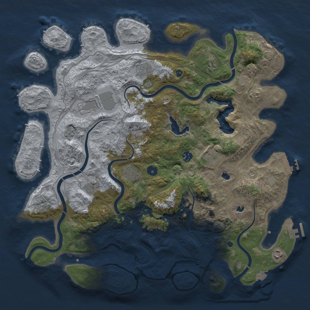 Rust Map: Procedural Map, Size: 4500, Seed: 2826795, 15 Monuments