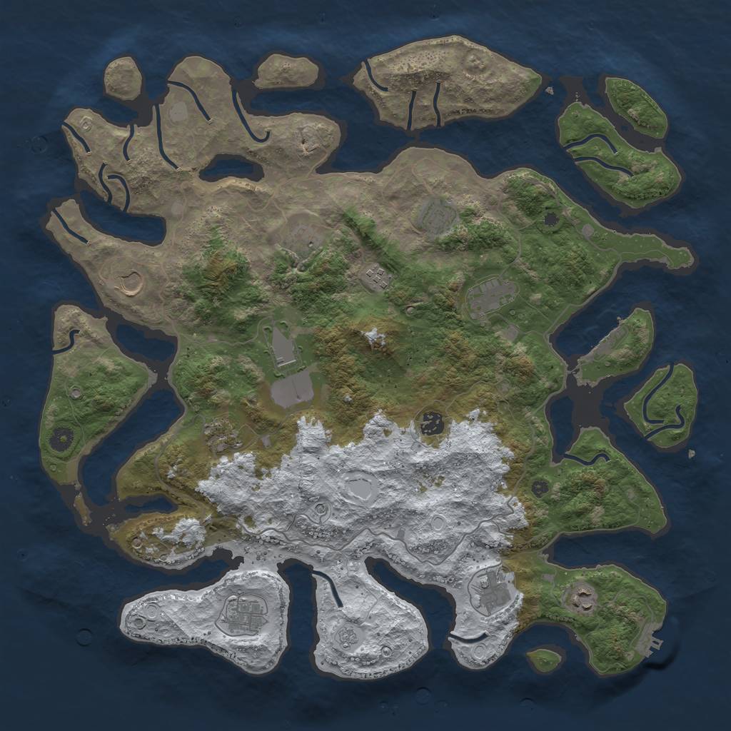 Rust Map: Procedural Map, Size: 4500, Seed: 846194, 20 Monuments